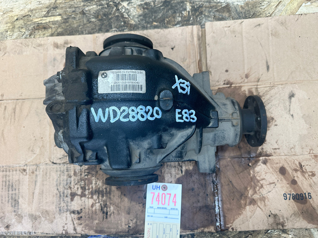 BMW 03-06 E83 X3 3.0i REAR DIFFERENTIAL FINAL 3.64 DRIVE 7523668