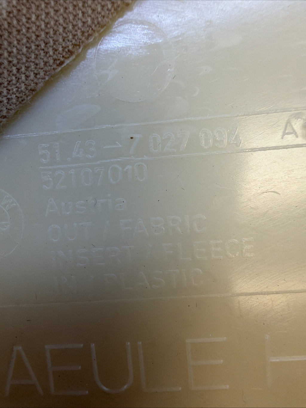 04-07 BMW E60 530I C PILLAR TIRM COVER REAR LEFT&RIGHT OEM 7027093 7027094 BEIGE