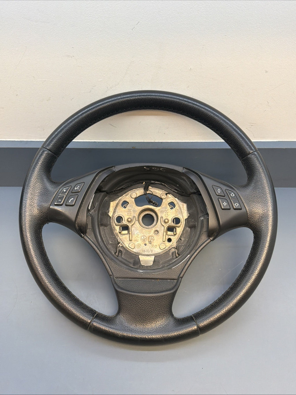 BMW 2006-2012 E90 E9X 3 SERIES BLACK LEATHER STEERING WHEEL OEM 3375E901