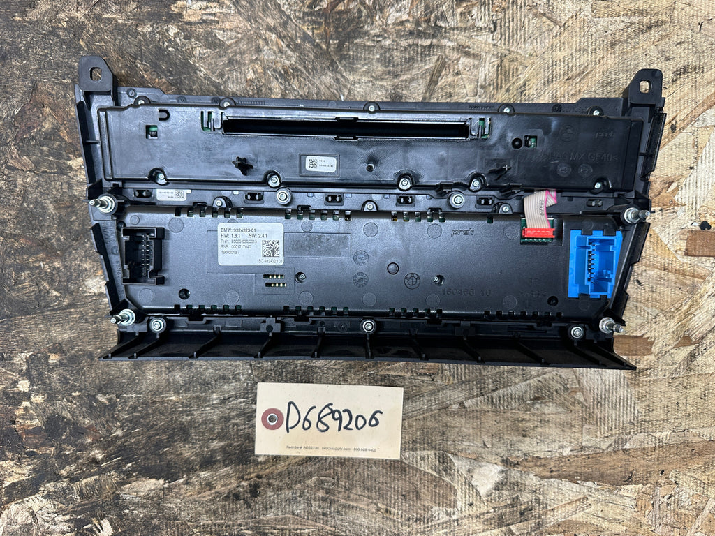 BMW 10-17 F10 5 SERIES AUDIO HEAD UNIT CLIMATE CONTROL PANEL BLACK OEM 9324323