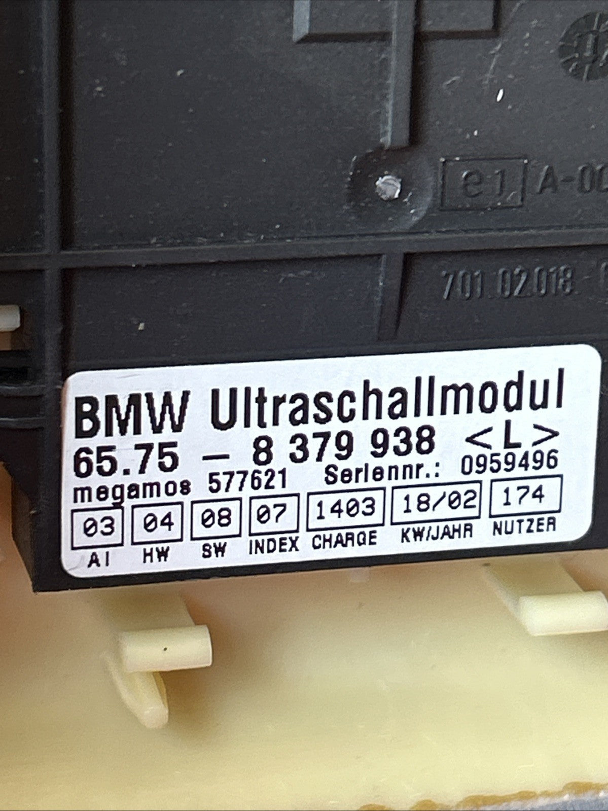 BMW 97-06 E46 3 SERIES ULTRASONIC ALARM SENSOR+OVERHEAD GRAY TRIM OEM 8379938