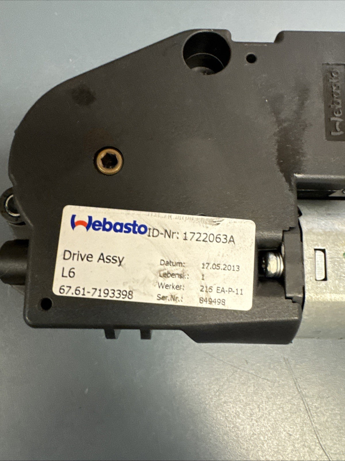 2013 BMW 128I POWER SUNROOF SUN ROOF MOTOR USED 6761-71933398