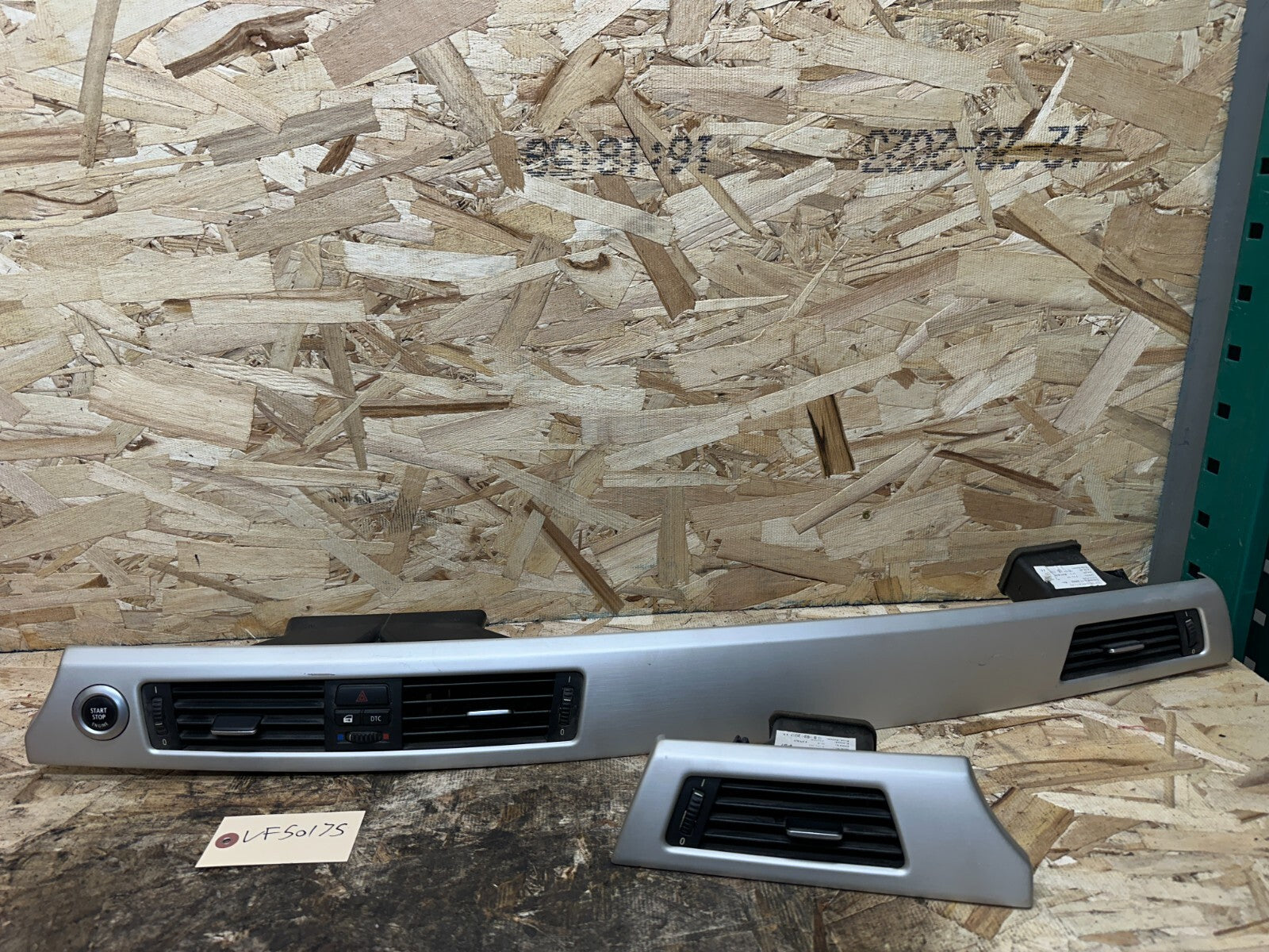 BMW 2006-2012 E90 SILVER CLIMATE CONTROL VENT TRIM 2PC OEM 6982457+6949913