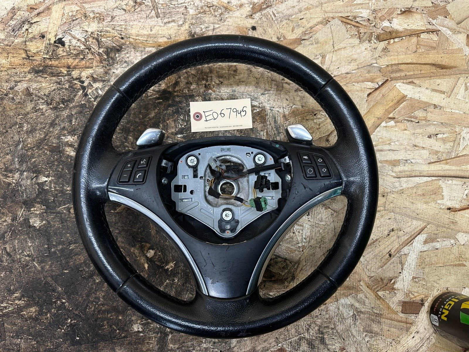 BMW 2006-2013 E90 E92 E9X BLACK LEATHER STEERING WHEEL W PADDLES OEM 6781090