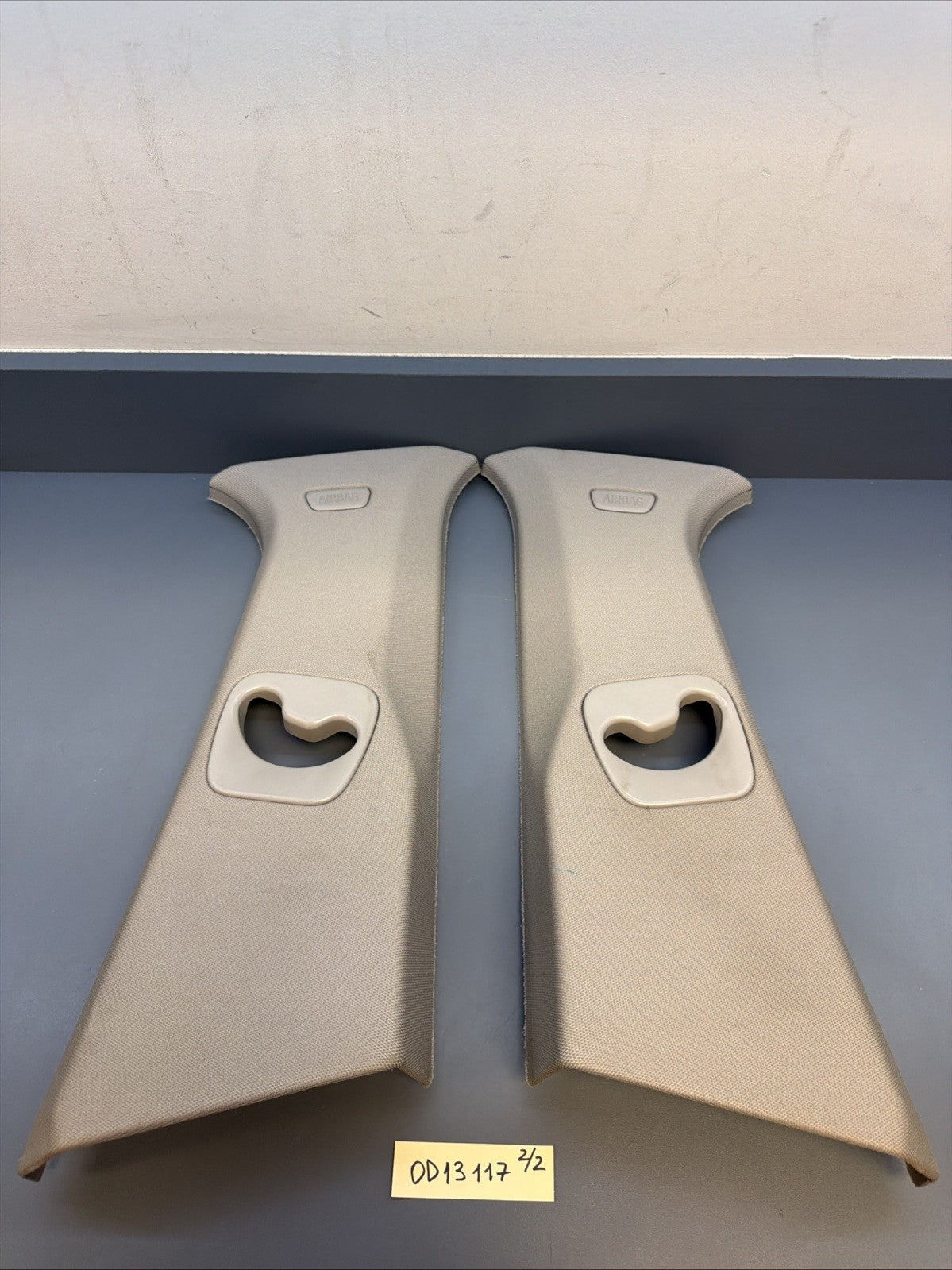 BMW 11-17 F25 X3 LEFT AND RIGHT B PILLAR GRAY TRIM PANEL SET OEM 9169305 9169306