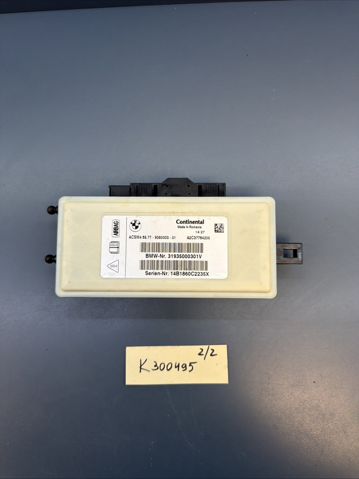 BMW F30 F31 2012- 2019 SRS SAFETY CRASH IMPACT SENSOR CONTROL MODULE OEM 9350003
