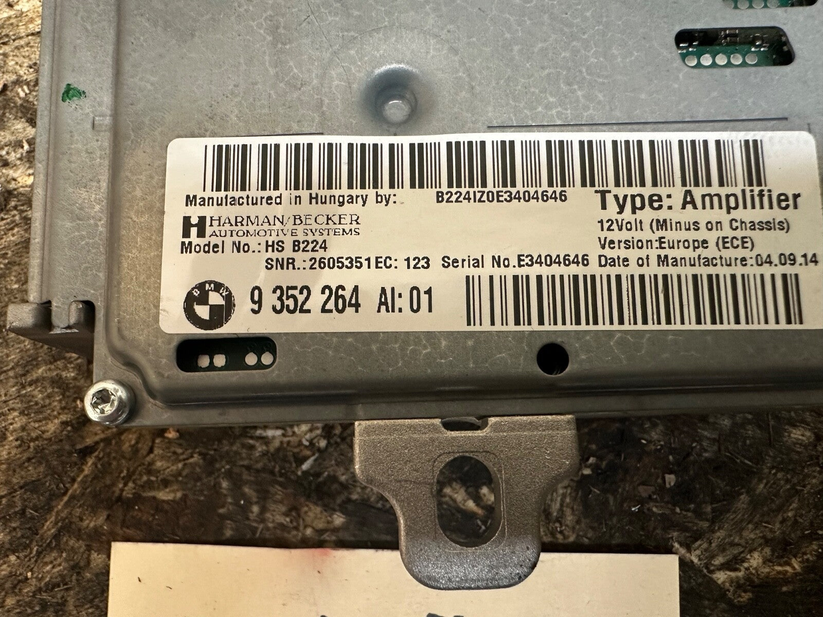 BMW F30 12-19 HARMEN BECKER HiFi ACTIVE SOUND DEISNG SYSTEM OEM BMW 9396867