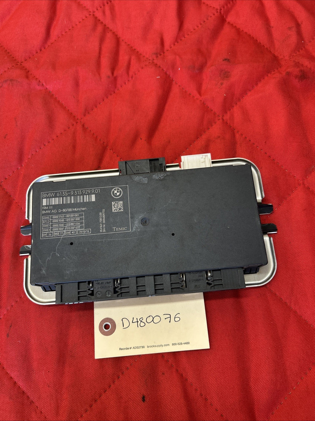 BMW 14-17 F10 5 SERIES FOOTWELL FRM LIGHTING CONTROL MODULE LED OEM 9313929