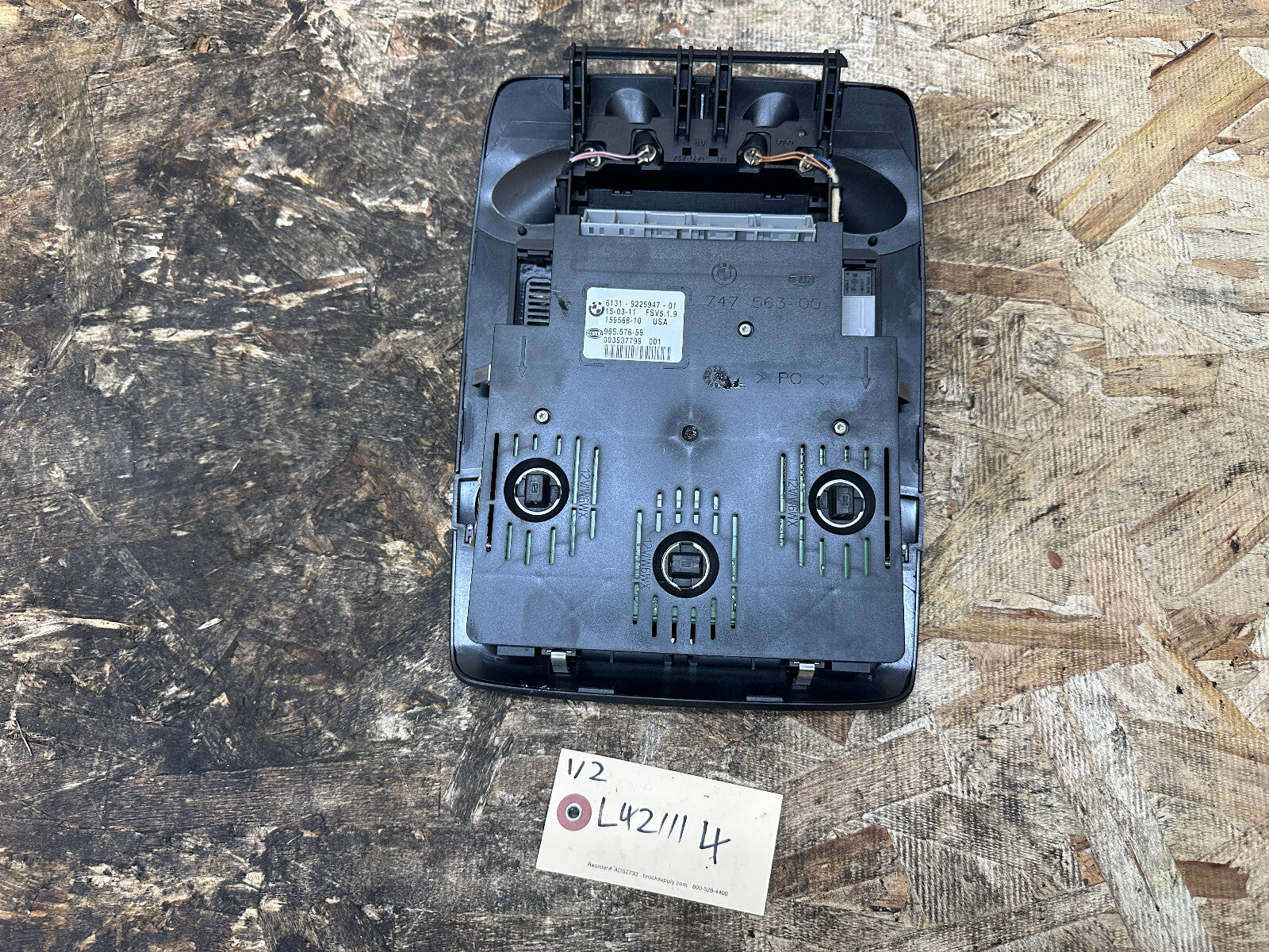 BMW 06-13 E70/71 X5/6 BLACK FRONT INTERIOR READING LIGHT+SUNROOF SWITCH 9225947