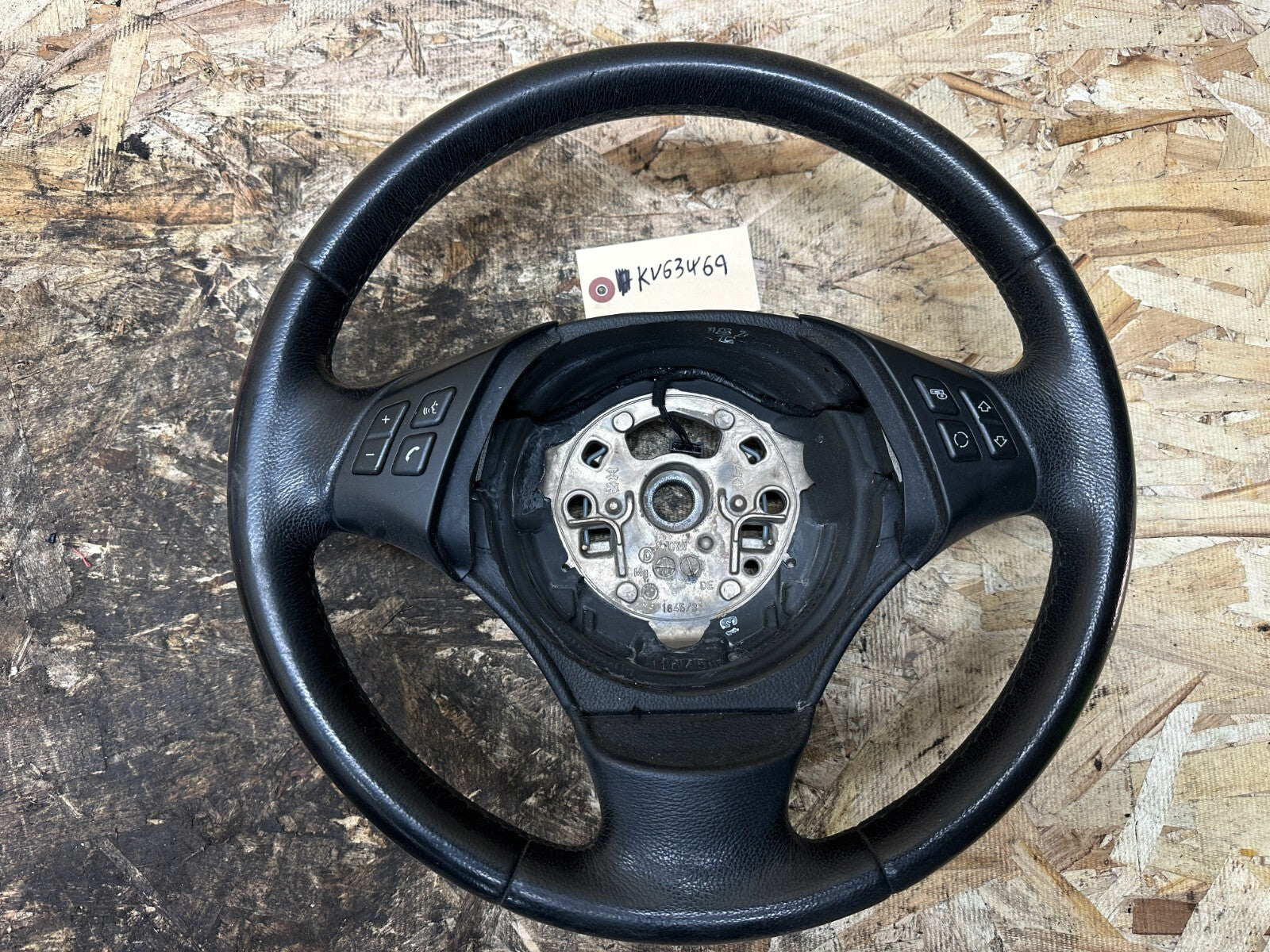 BMW 2006-2012 E90 E9X 3 SERIES BLACK LEATHER STEERING WHEEL OEM 3375E901