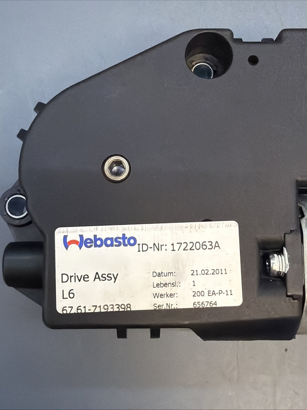 08-13 BMW E82 E90 E91 E92 SUNROOF MOTOR 67617193398 GENUINE OEM