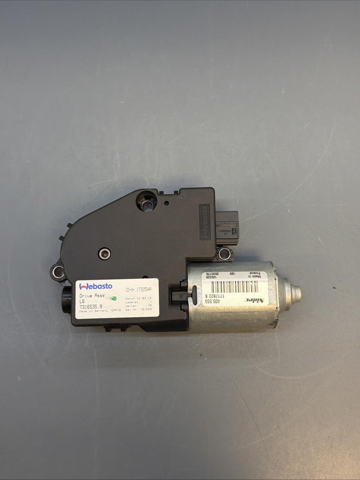 2011-2016 BMW 5-SERIES F10 528I 535I 550 SUNROOF MOTOR DRIVE UNIT 7316535 OEM