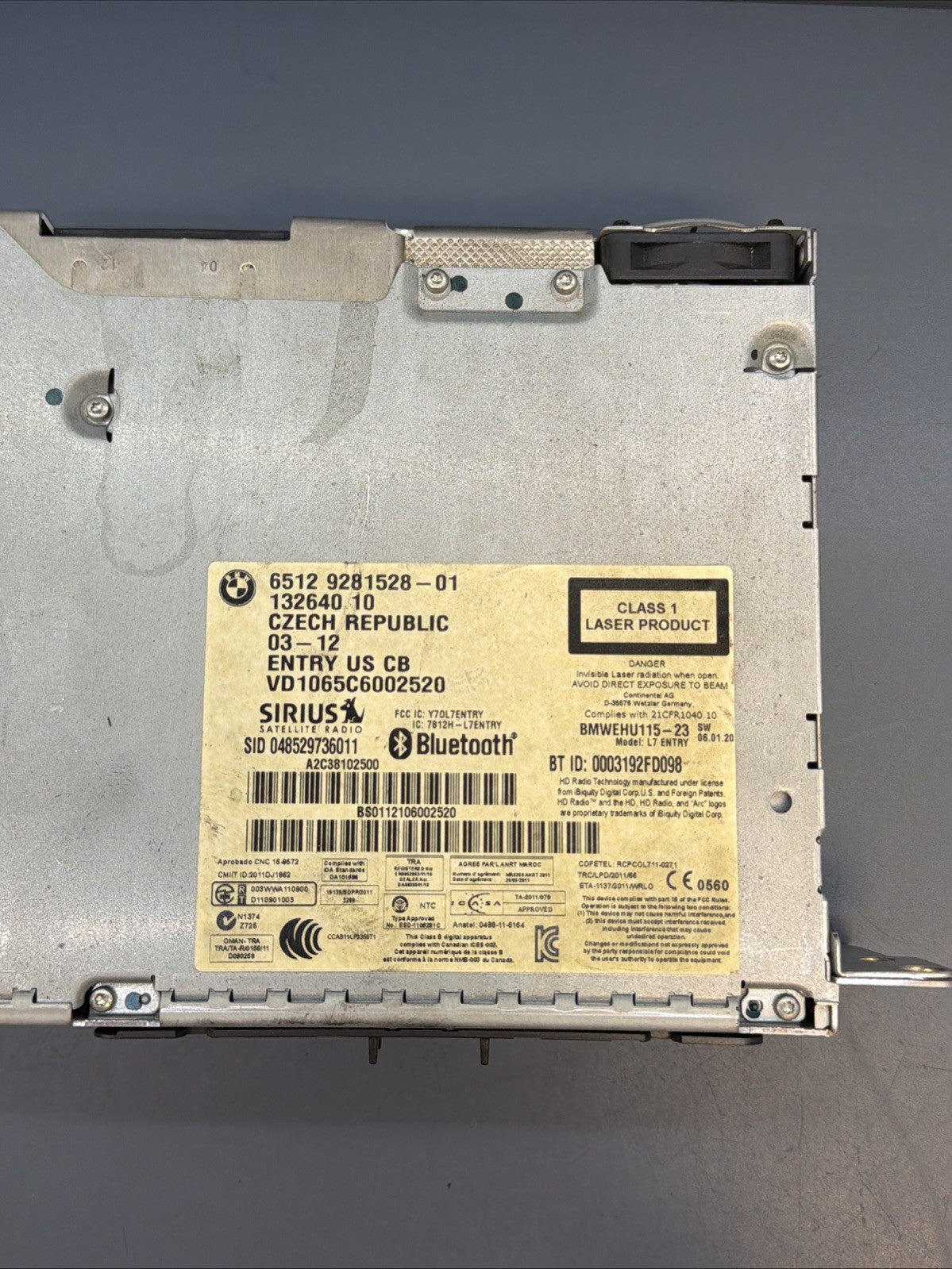 BMW F22 F30 F32 F33 F36 RADIO AUDIO MEDIA CD DISC CHANGER HEAD UNIT 9281528