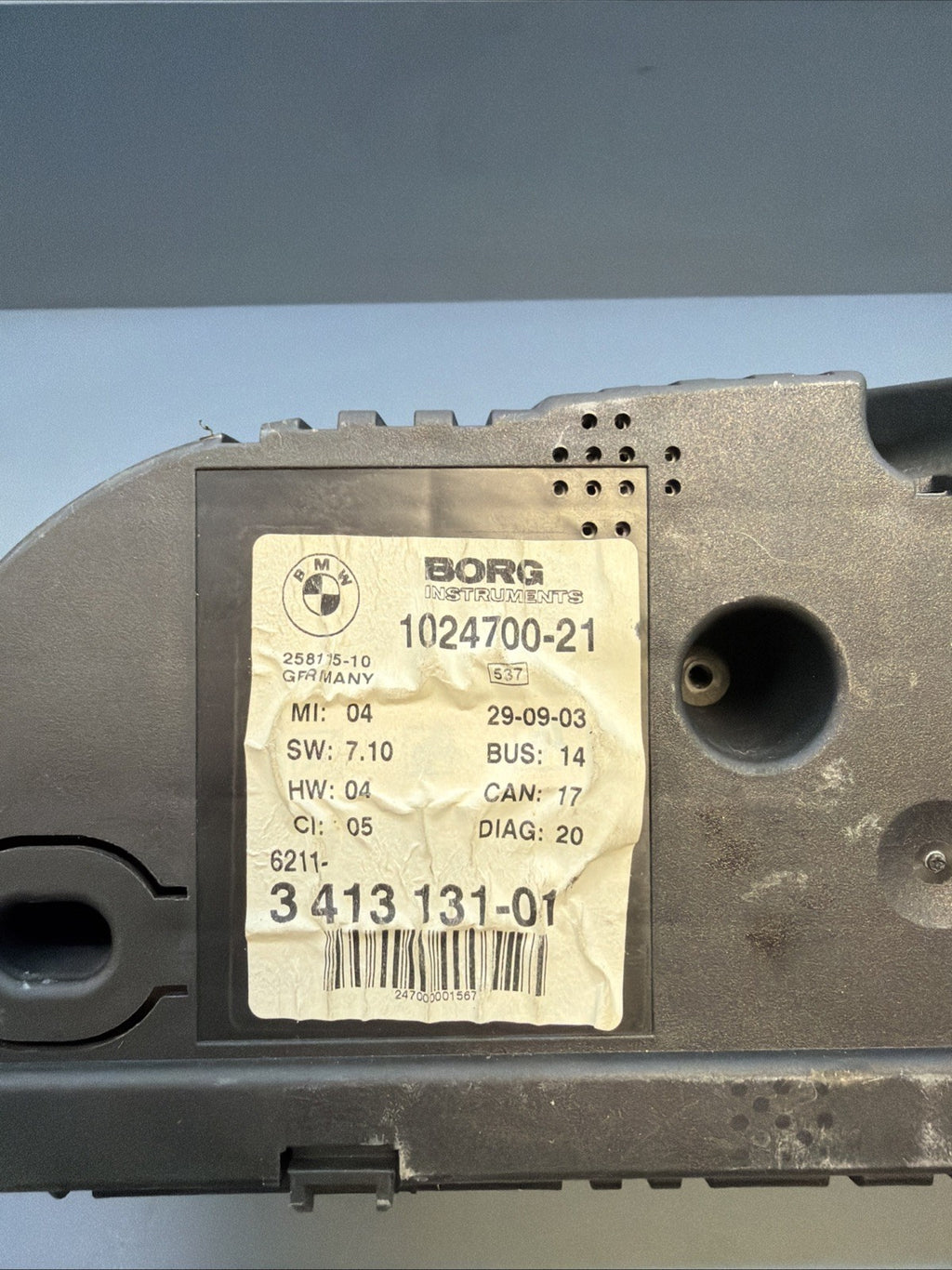 BMW E83 X3 2004 Instrument Gauge Cluster for Manual Transmission 3413131 256K