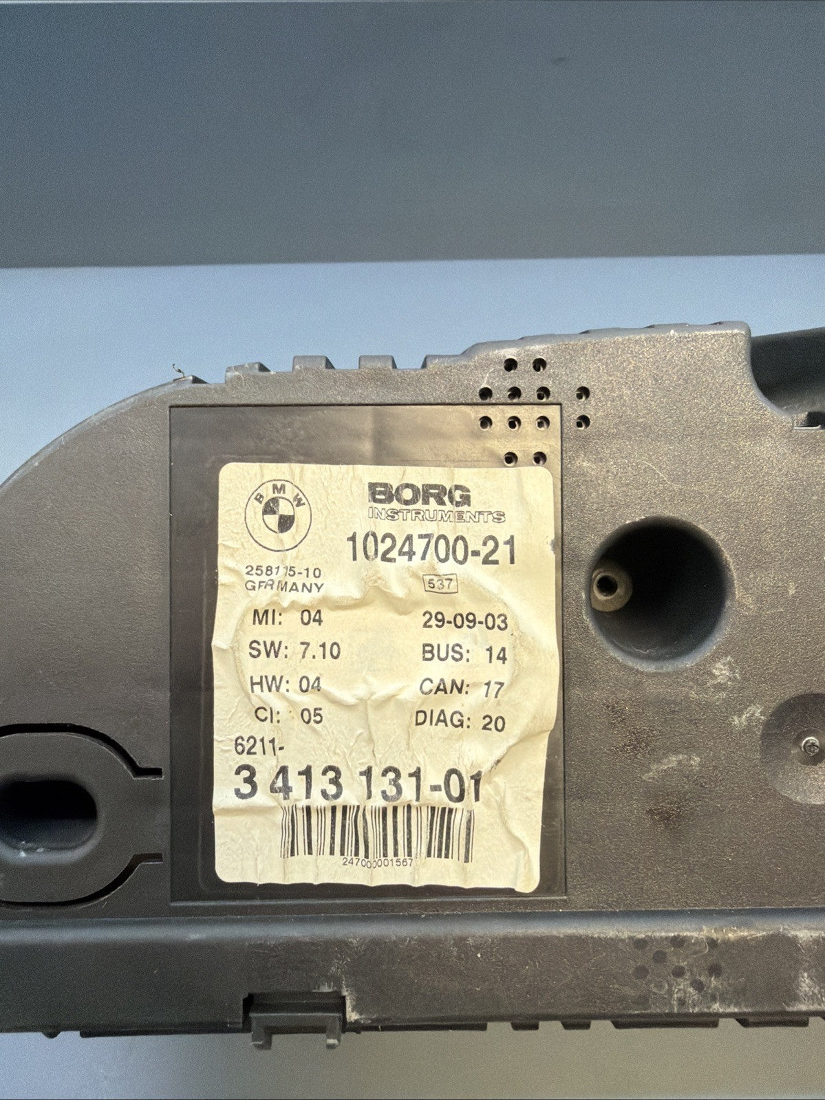 BMW E83 X3 2004 Instrument Gauge Cluster for Manual Transmission 3413131 256K
