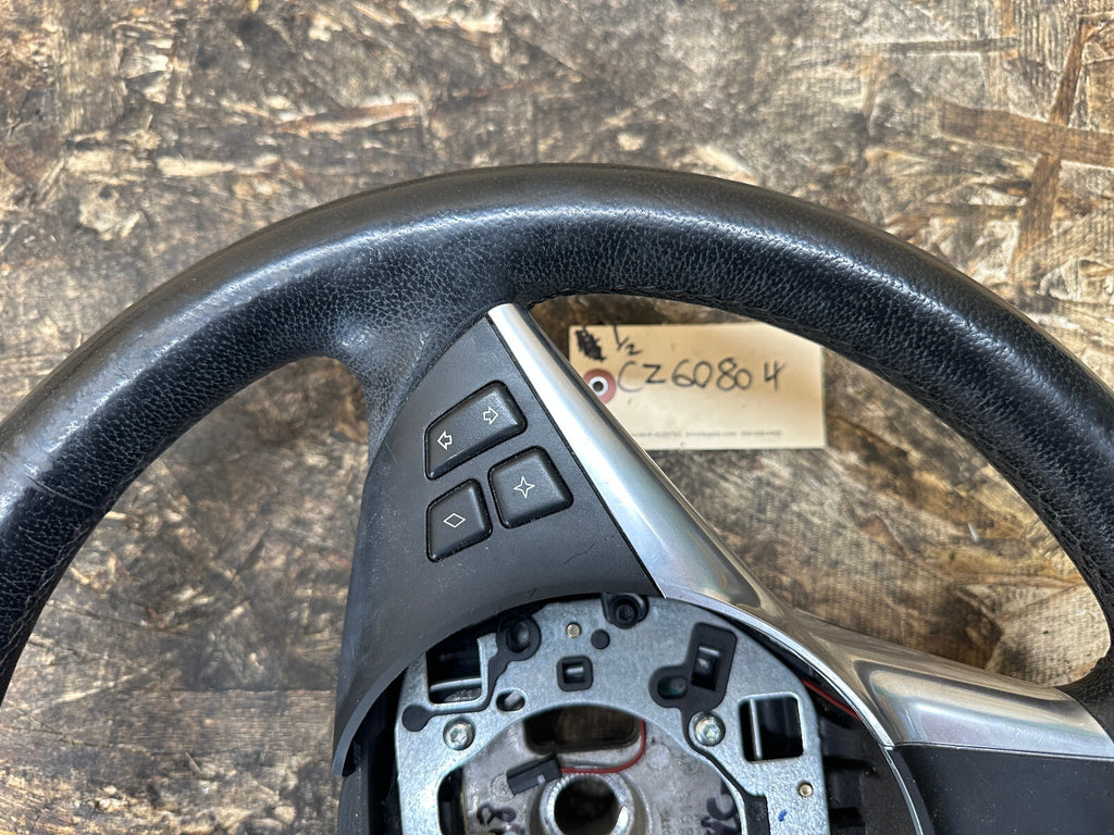 BMW 03-10 E60 5 SERIES BLACK LEATHER STEERING WHEEL W/BUTTONS OEM 11008818