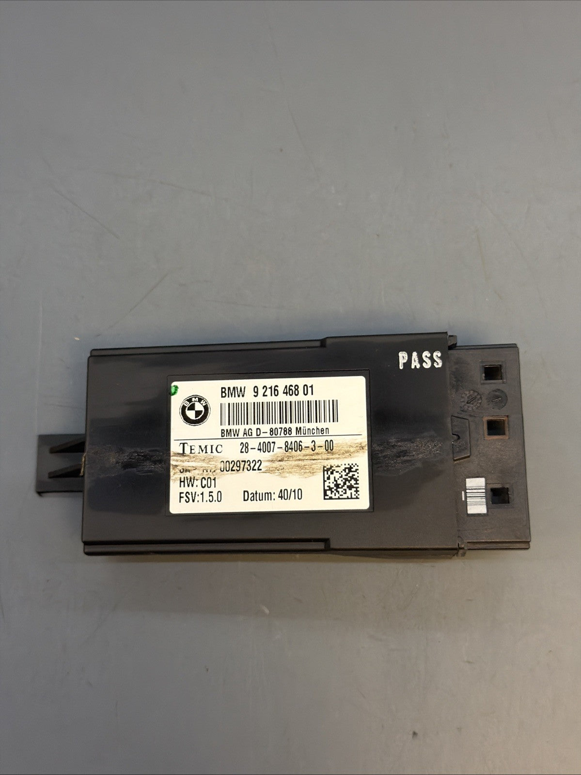 11-16 BMW 528I 535I 550I F10 SEAT CONTROL MODULE UNIT TEMIC 9216468 OEM
