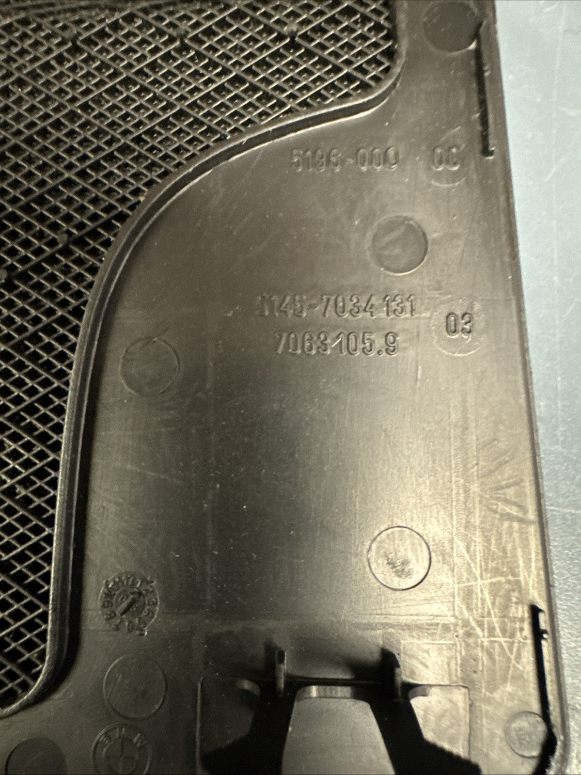 2008 BMW 535i xDrive Dash Center Speaker Grille Cover Black 5145-7034131 OEM