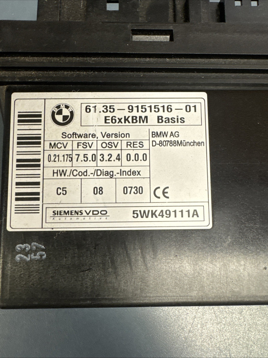 2008-2010 BMW 550I E60 LCI BCM BODY CONTROL MODULE UNIT OEM 61.35-9151516-01