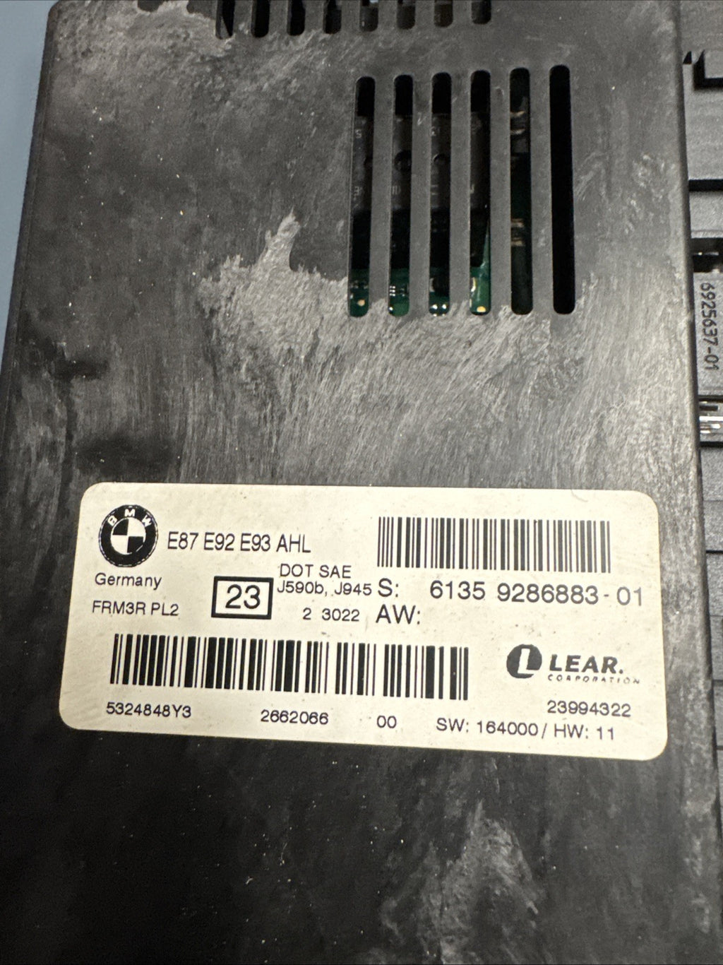 07-13 BMW E87 E92 E93 FOOTWELL LIGHT CONTROL MODULE FRM3R PL2 # 6135 9286883-01