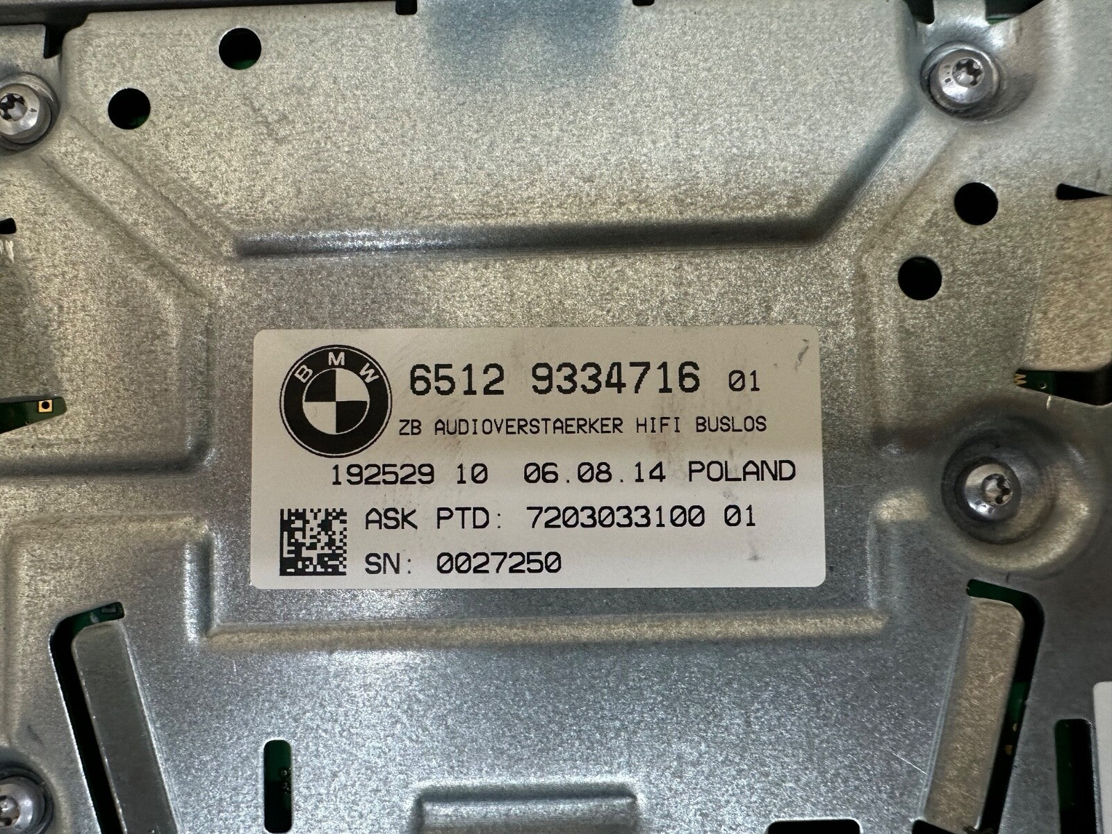 BMW F30 12-19 HiFi AUDIO RADIO AMP OEM BMW 9334716
