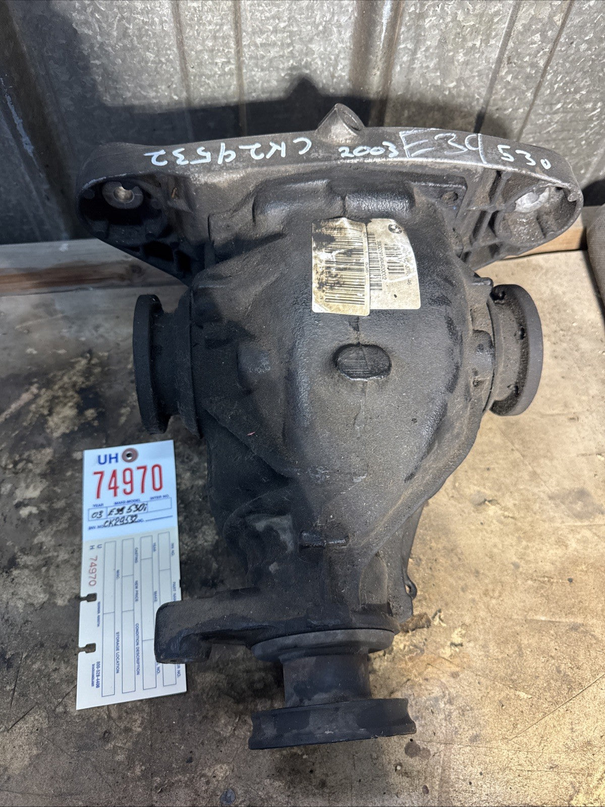 BMW REAR DIFFERENTIAL 5 SERIES E39 530I AUTOMATIC FINAL DRIVE:3.46 7529493