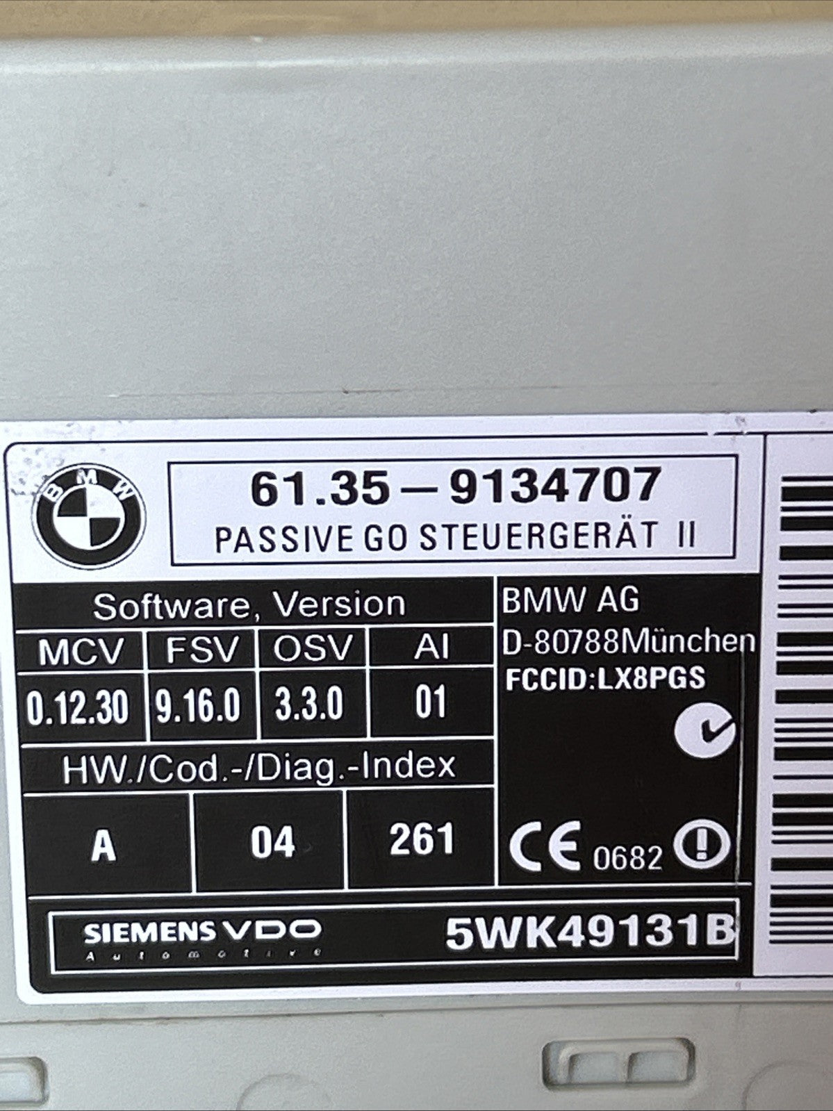 2006 -2012 BMW E60 E61 E70 E64 E63 KEYLESS GO PASSIVE CONTROL MODULE 9134707
