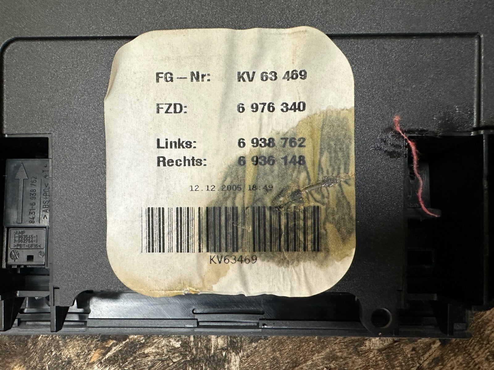 BMW 06-12 E90 E9X FRONT UPPER SUNROOF INTERIOR LIGHT CONTROLS GRAY OEM 6976340
