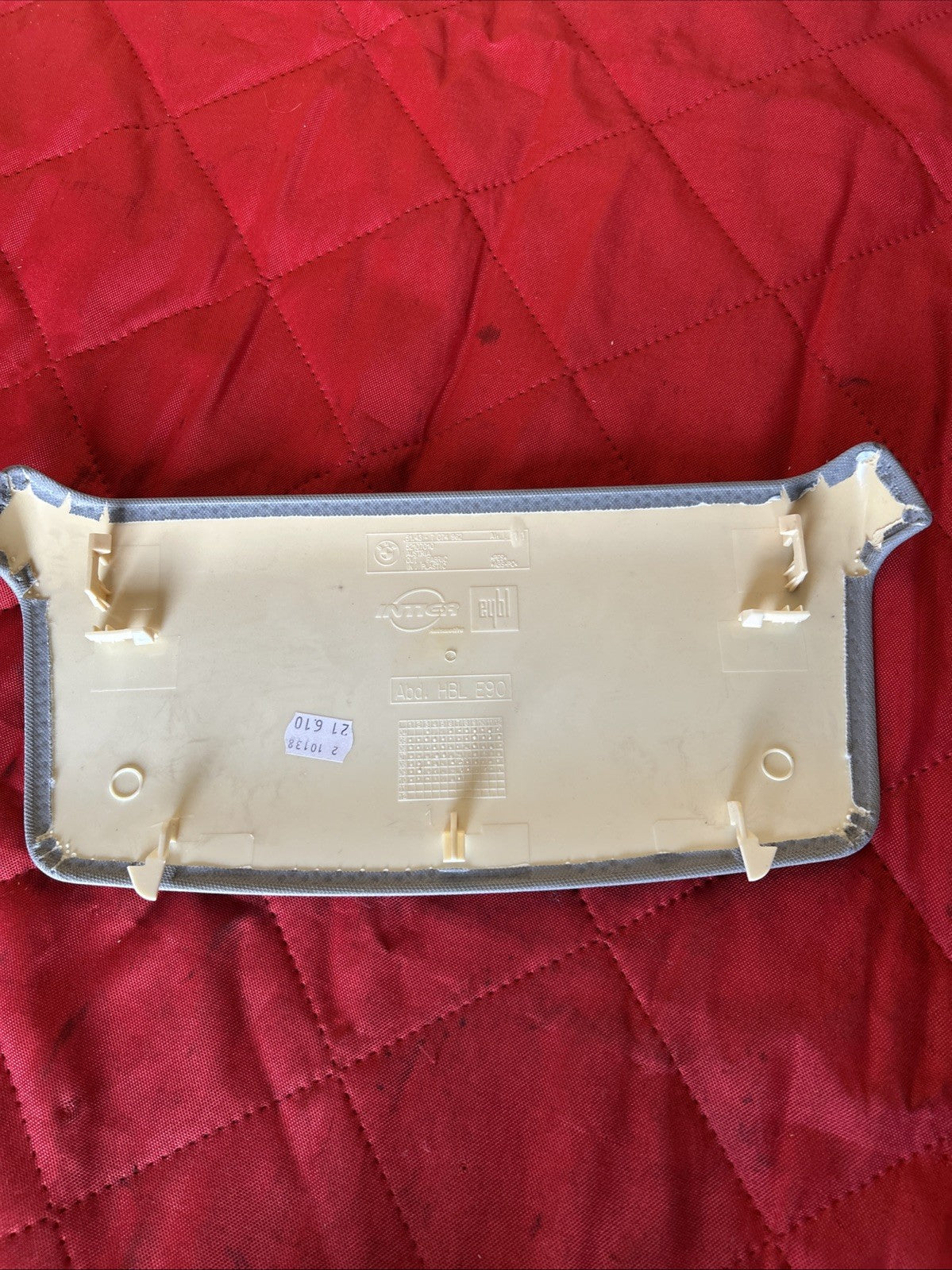 BMW 3 Series E90 Rear Headliner Cover Trim Piece Grey Cloth 7074962