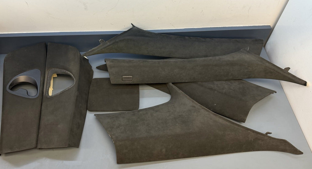 04-10 BMW E63 M6 Headliner Roof Pillar Trim Sun Visor Black Alcantara Set OEM