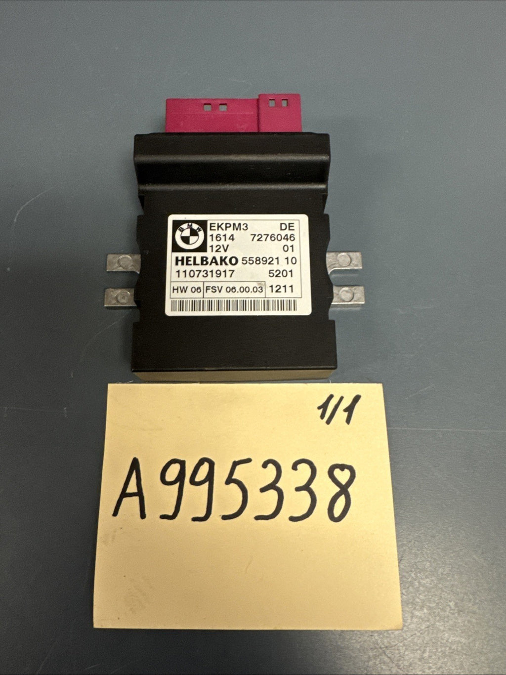 06-13 OEM BMW E88 E90 E93 N54 N55 Helbako Fuel Pump Relay Control Module EKPM3