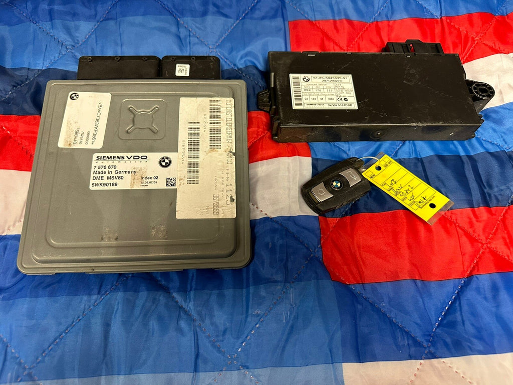 BMW 328I 128I E90 E92 E93 E82 N51 ENGINE ECU SET DME MSV80 CAS3 KEY SET 7576670