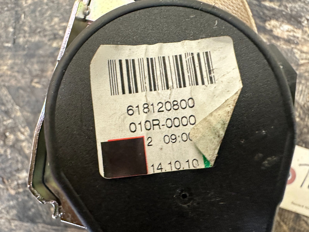 BMW 10-17 5 SERIES FRONT RIGHT PASSENGER SEAT BELT RETARCTOR BEIGE 618120800
