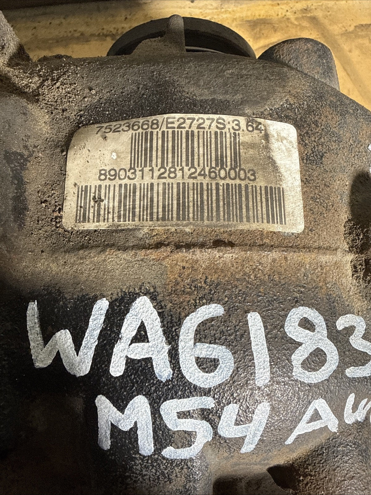 BMW REAR DIFFERENTIAL X3 SERIES FINAL DRIVE 3.64 7523668