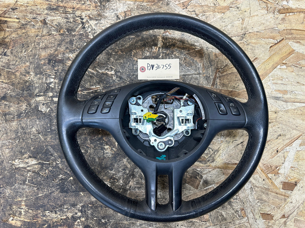 BMW 99-06 E46 3 SERIES BLACK LEATHER SPORT STEERING WHEEL OEM 101493/6760659