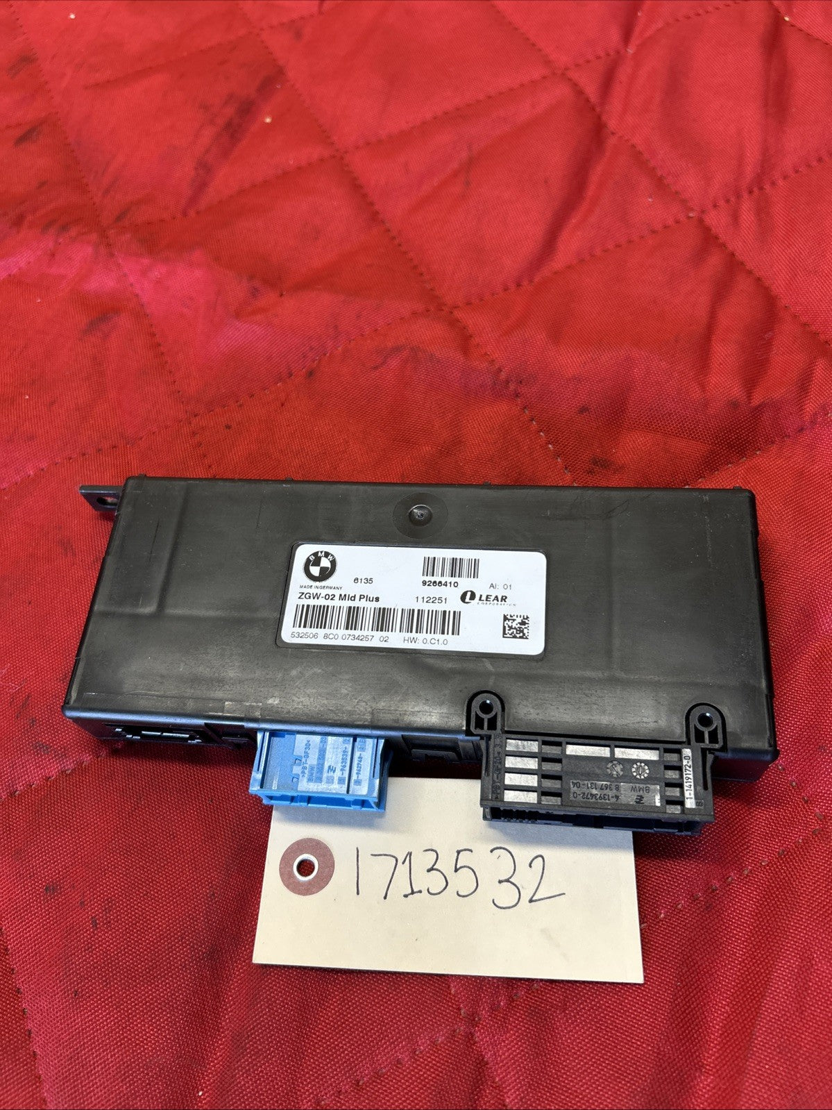 11 12 13 14 15 16 17 BMW X3 Central Gateway Module 6135 9266410