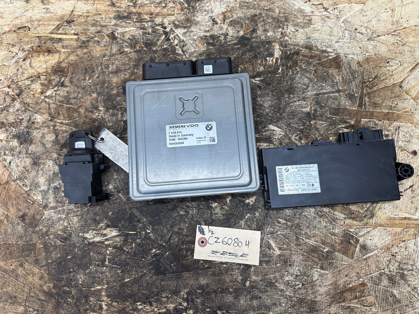 BMW 7-10 E60 E90 E82 N54 ENGINE ECU+CAS IMMOBILIZER+ MSD80 OEM 7575875