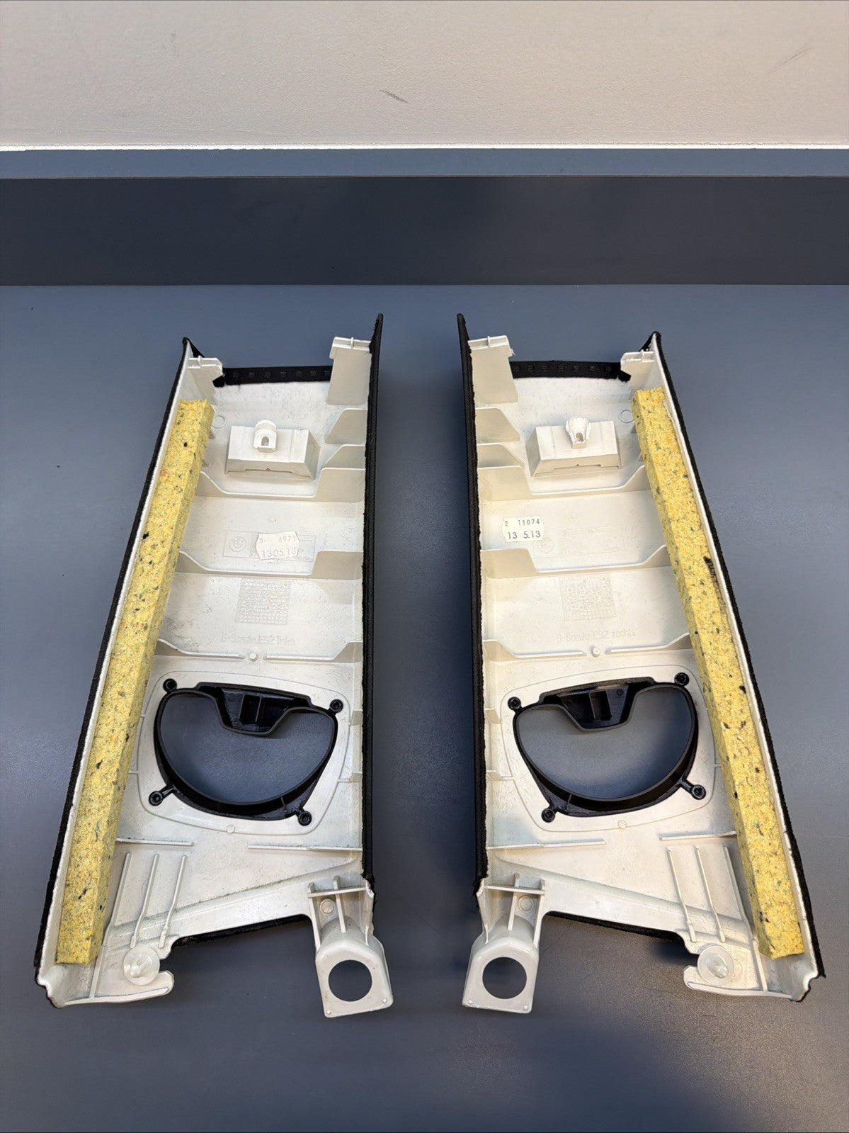 07-13 BMW E92 335 328 Coupe B-Pillar Upper Interior Cover Pair Black OEM 7117470