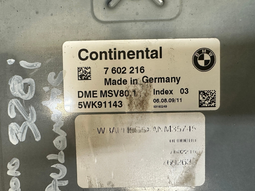 BMW 05-13 N52N N51 ENGINE ECU(DME)+CAS(IMMOBILIZER)+KEY  SET 7602216 MSV80