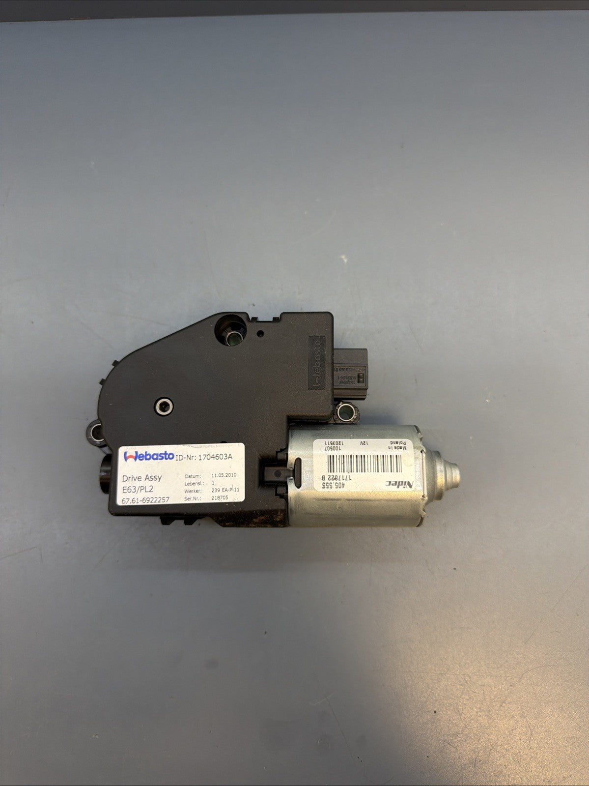 05-13 BMW E63 E82 E90 E92 SUNROOF MOON ROOF MOTOR UNIT 6922257 OEM