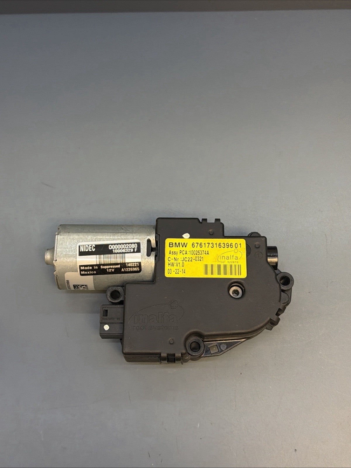 2011-2018 BMW X1 X3 X4 X5 Panoramic Sunroof Drive Motor 67617316396 OEM