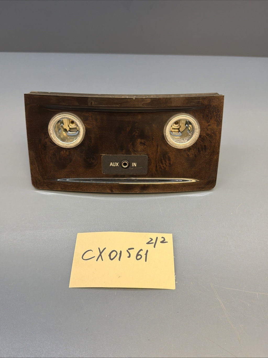 2004-2010 BMW 535i Rear Console Lighter Power Outlet Trim Panel Wood 6986791 OEM