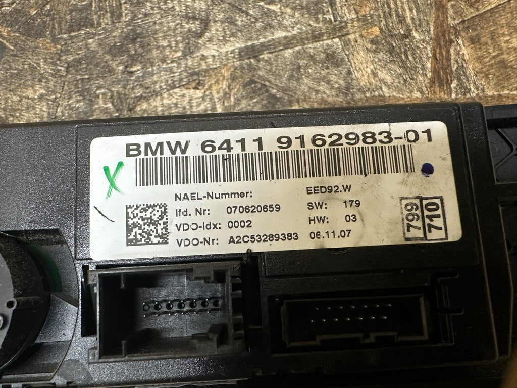 BMW 2006-2012 E90 BROKEN FOR PARTS CLIMATE CONTROL SWITCH PANEL OEM 9162983