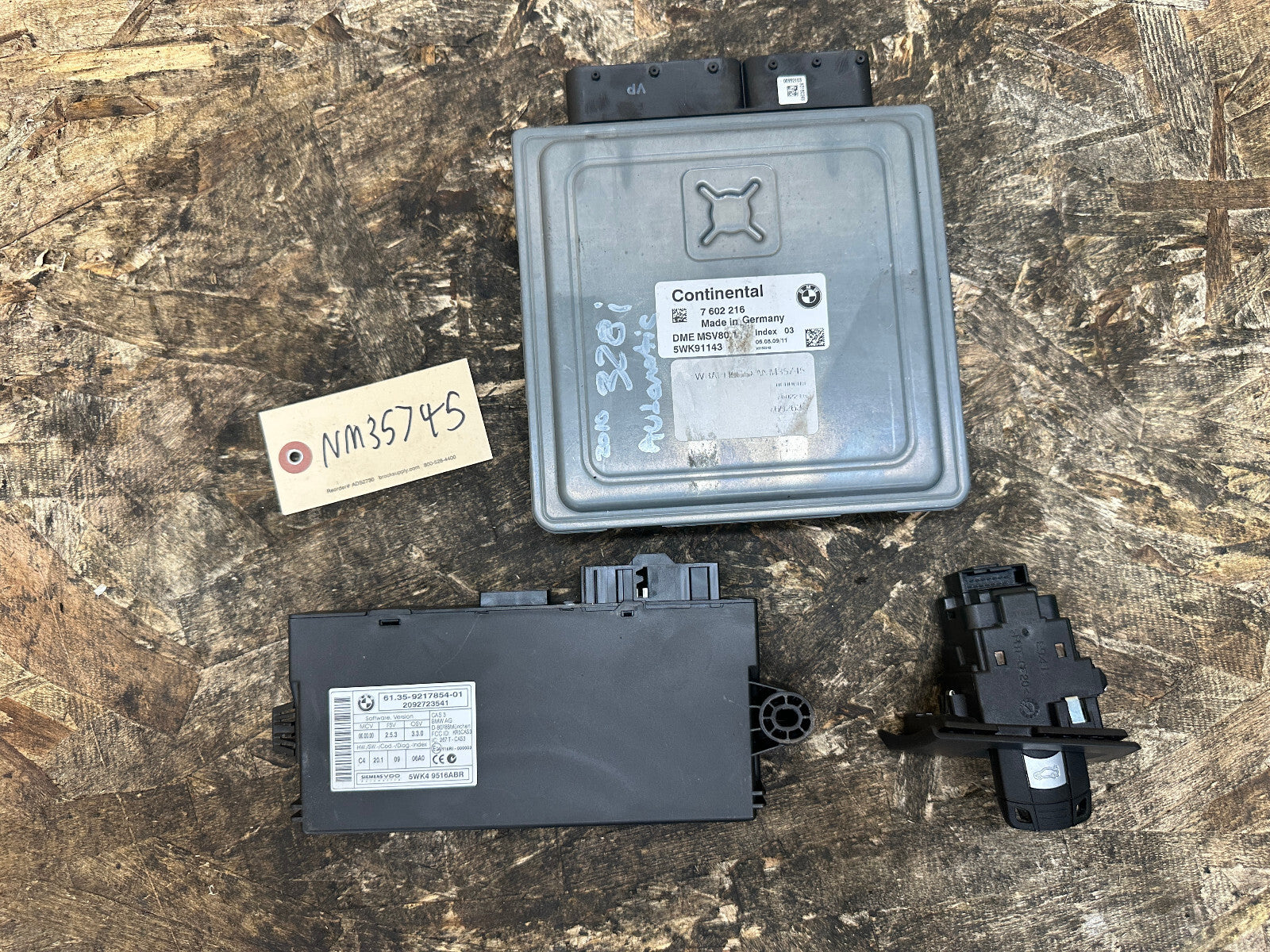 BMW 05-13 N52N N51 ENGINE ECU(DME)+CAS(IMMOBILIZER)+KEY  SET 7602216 MSV80