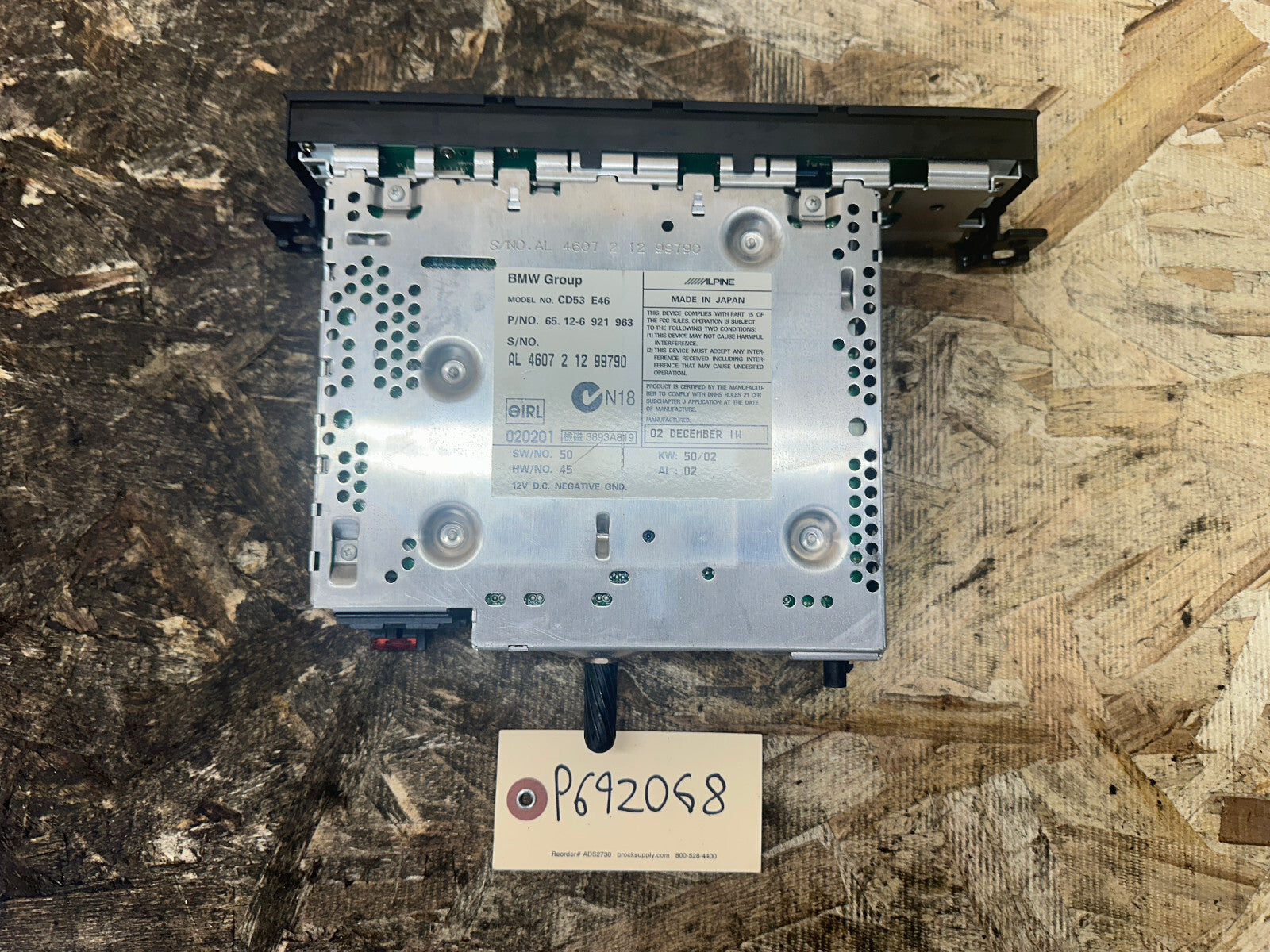 BMW 97-06 E46 3 SERIES BUSINESS CD AM/FM RADIO PLAYER OEM 6921963