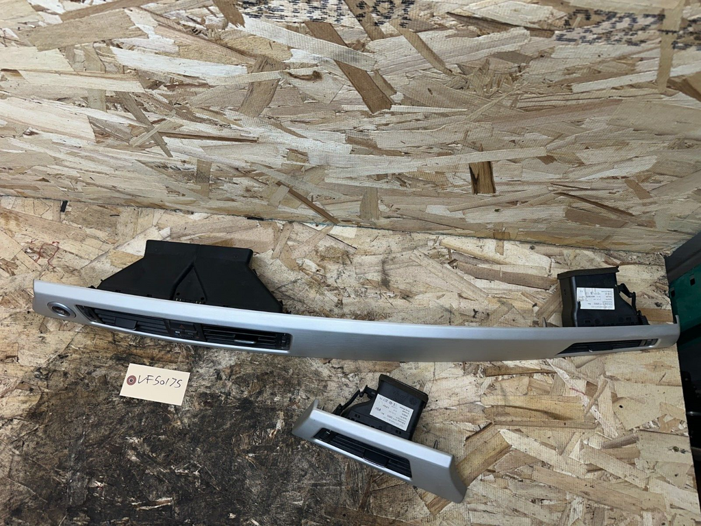 BMW 2006-2012 E90 SILVER CLIMATE CONTROL VENT TRIM 2PC OEM 6982457+6949913