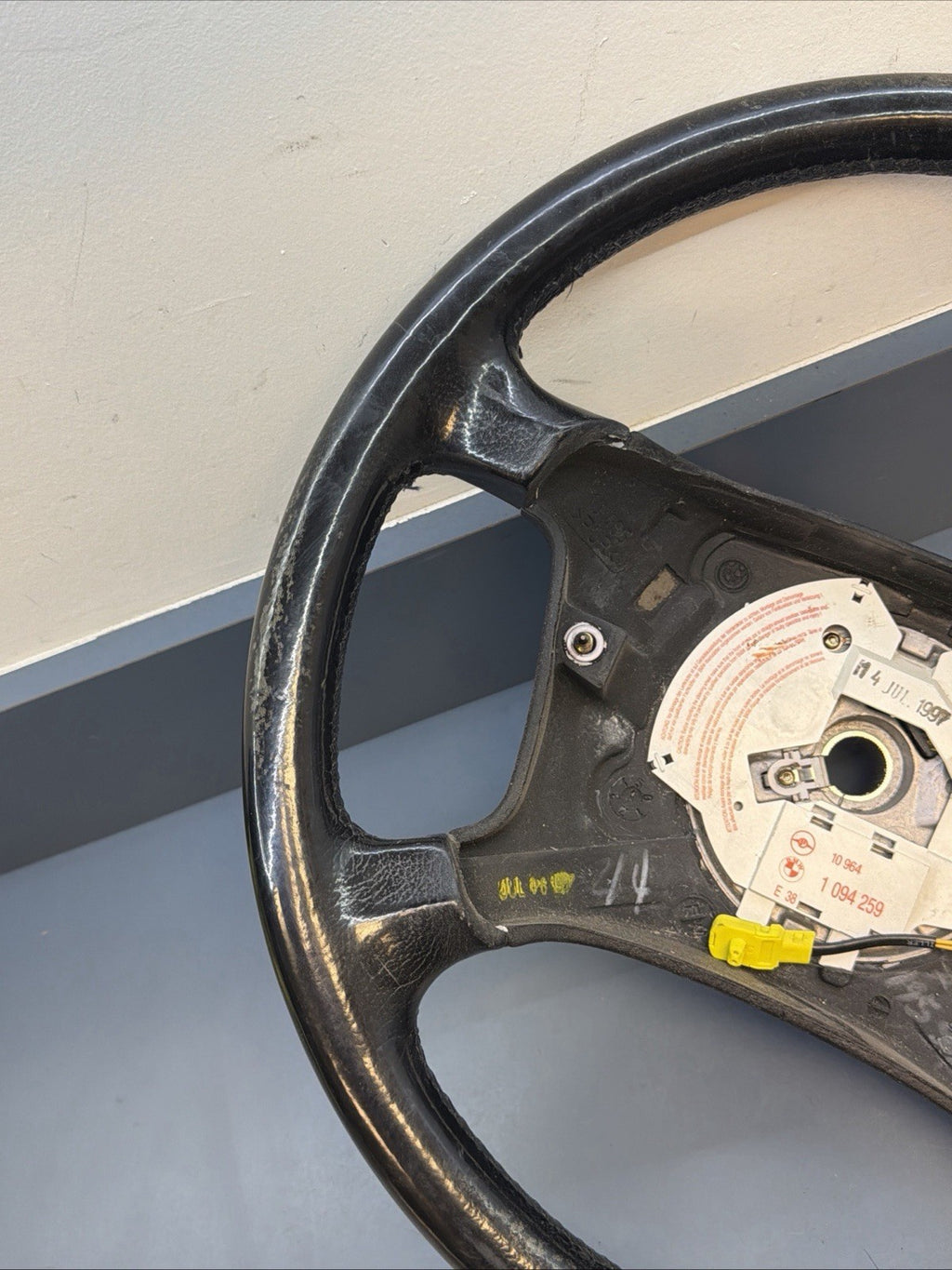 95-03 Bmw E38 E39 750 540 Left Driver Leather Steering Wheel Black Trim 1094259