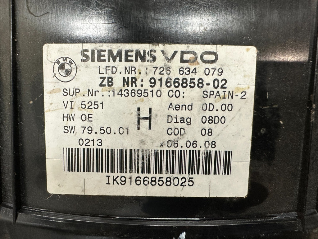 BMW 2007-2011 E90 3 SERIES SPEEDOMETER INSTRUMENT GAUGE CLUSTER MPH OEM 9166858