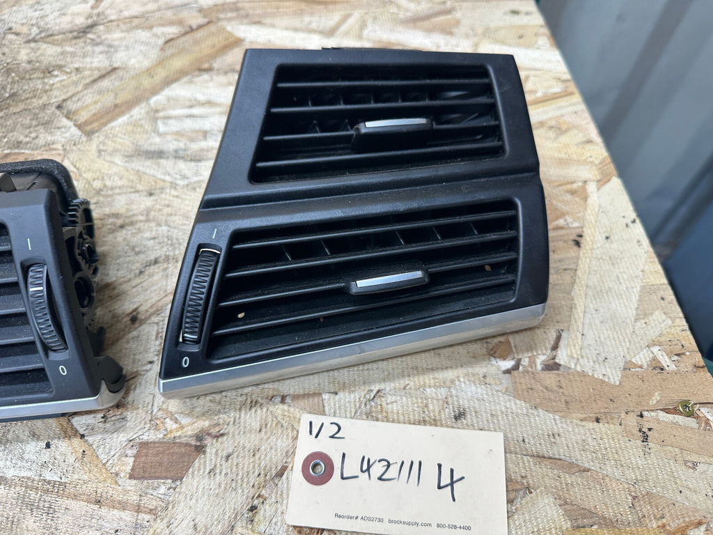 BMW 06-13 E70 X5 INTERIOR BLACK DASH AIR VENT SET 3PC 9227767+9227768+9210705