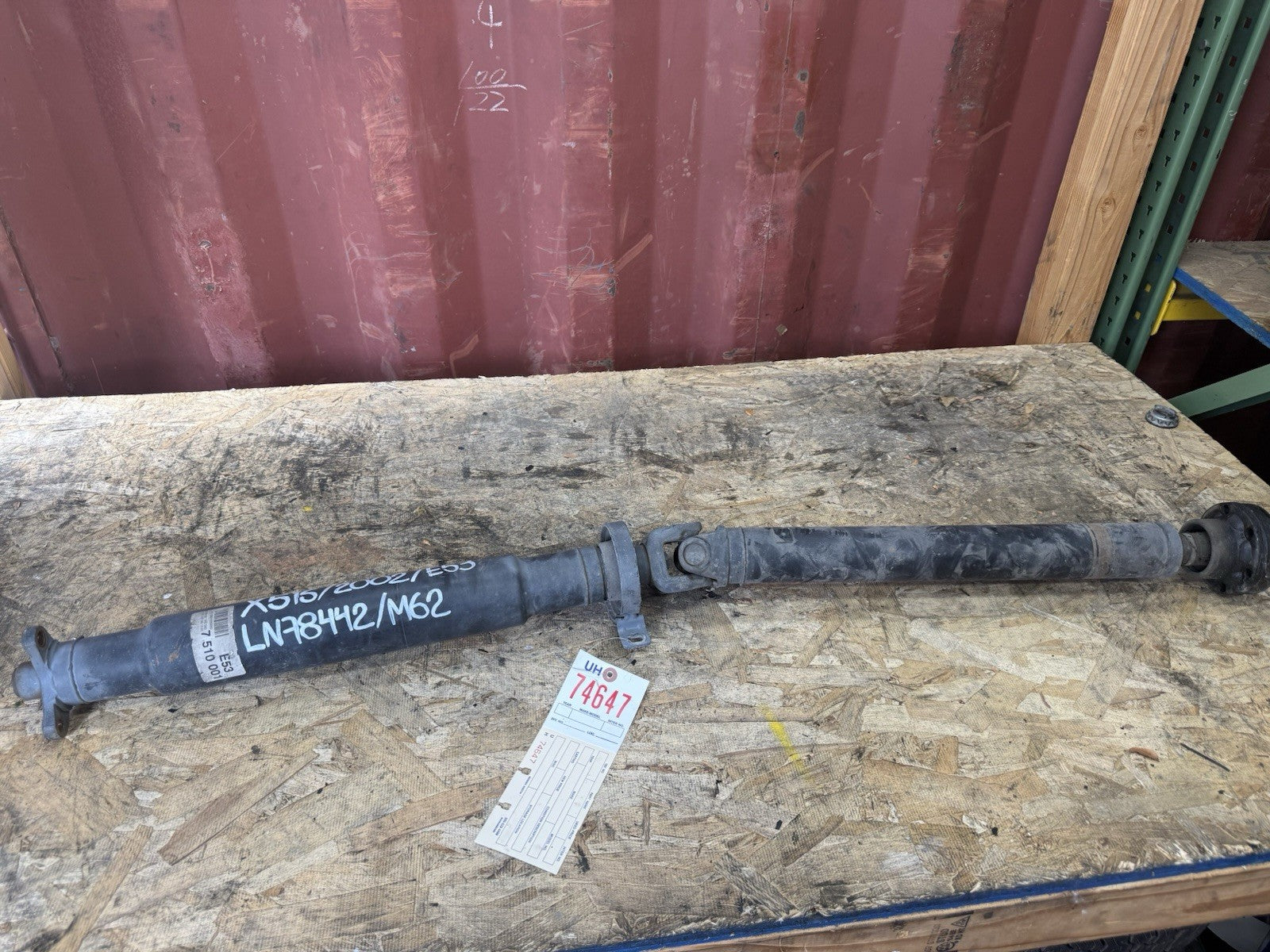 2002 X5IS E53 REAR DRIVESHAFT 7510001 74647